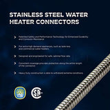 Flextron FTWC-S34-18F 18" Corrugated Connector for Water Heater with 3/4" Fip and 3/4" Pex Ends, Stainless Steel