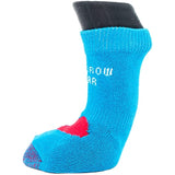Woodrow Wear, Power Paws Advanced Dog Socks, Blue with a Red Heart, L, Fits 75-95 pounds