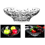Elegant Crystal Round Bowl with Beautiful leaf design, Serving Bowl, Centerpiece For Home,Office,Wedding Decor, Fruit, Snack, Dessert, Server