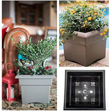 Bloem Veranda Deck Box Planter Square (VER14908), Charcoal Gray, 14"