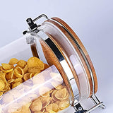 Le'raze Airtight Glass Food Storage Jars Containers, 3 Tall Cookies Jars with Bamboo Clamp Lid, Canisters for Kitchen, Bathroom & Pantry Organization, Ideal for Flour, Cereal, Sugar, Coffee & More