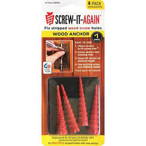 Screw-it-Again 1/4 in. Dia. x 2 in. L Polypropylene Hex Head Wood Anchor 4 pk - Total Qty: 1; Each Pack Qty: 4; Total Items Rec: 4