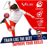 Messi Training System Kids Training Soccer Ball - Size 3 Youth Smart Football with Tether for Juggling, Foot Control, Kicking Practice - Adjustable Cord - Outdoor Soccer Equipment, Gold