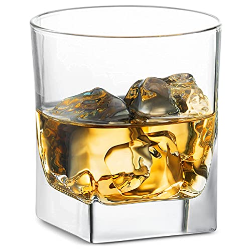 Whiskey Glasses 10 oz Rocks Barware Set Of 4, By Home Essentials & Beyond. Ideal For Whiskey, Scotch, Bourbon, Liquor, and Cocktails. Dishwasher Safe