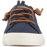 Sperry Womens Crest Vibe Linen Sneaker, Navy, 10