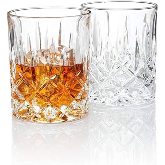 Double Old Fashioned Glasses, Le'raze Posh Crystal Collection, Perfect for serving scotch, whiskey or mixed drinks (Set of 6 - 11Oz DOF Glasses)
