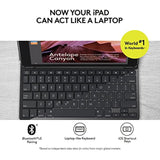 Logitech iPad Slim Folio: Case with Wireless Keyboard with Bluetooth (Black) - iPad 5th generation (2018 release)