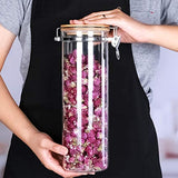 Le'raze Airtight Glass Food Storage Jars Containers, 3 Tall Cookies Jars with Bamboo Clamp Lid, Canisters for Kitchen, Bathroom & Pantry Organization, Ideal for Flour, Cereal, Sugar, Coffee & More