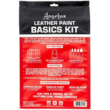 Angelus Leather Paint Kit- Basics Starter Kit Includes 5 Paints, Preparer Deglazer, & 5 Piece Paint Brush Set