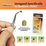 TickEase Dual-Tipped Tick Remover Tool, Tick Tweezers for Humans & Pets, First Aid Tweezers with Magnifier & Tick Testing Instructions