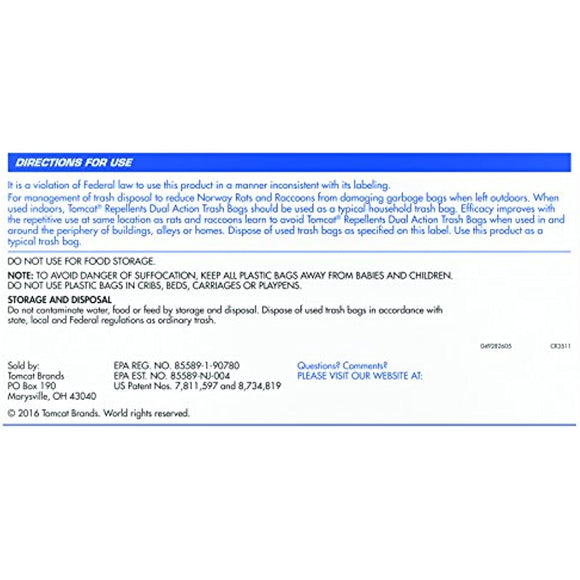 Tomcat Repellents Dual Action 30 Gallon Trash Bags, 26 Bags per Box