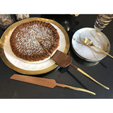 Wedding Cake Knife and Server Set, Wooden Cake Servers With Gold Handle, Ideal for Weddings, Party's, And Elegant events