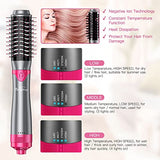 Brightup Hair Dryer Brush, Blow Dryer & Volumizer Styler Hot Air Brush, Negative Ionic Electric Hair Curler Straightener Brush, Detachable & Interchangeable Brush Head with Heat Protective Glove