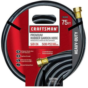 Craftsman Garden Hose 75 ' X 5/8 " Rubber Premium 500 Psi