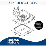 Broan-NuTone AE80LK Flex Bathroom Exhaust Ventilation LED Light, Energy Star Certified, 80 CFM, 0.7 Sones Bath Fan, White