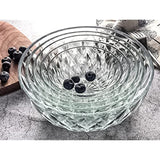 Glass Bowl, Decorative Diamond Design Bowls For Kitchen & Home Décor, Centerpiece Table Decorations Great For Dining, Living Room Décor, Serving Bowls, Salad Bowl, Pasta Bowls, Candy Bowl, Fruit Bowl.
