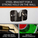 Franklin Sports Bristle Dart Board - Professional Steel Wire Dartboard - Regulation Sized 18" Inch Steel Tip Darts Board - Self Healing Sisal Dartboard for Adults