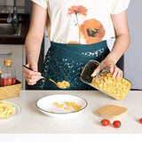 5 Square Canisters, Glass Kitchen Canister with Airtight Bamboo Lid, Glass Storage Jars for Kitchen, Bathroom and Pantry Organization Ideal for Flour, Sugar, Coffee, Candy, Valentine’s Day Gift.