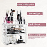 Clear Cosmetic Storage Organizer - Easily Organize Your Cosmetics, Jewelry and Hair Accessories. Looks Elegant Sitting on Your Vanity, Bathroom Counter or Dresser. Clear Design for Easy Visibility.