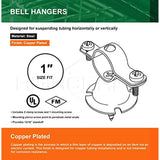 HIGHCRAFT ICF-DQ01-10 Bell Hanger Copper Coated Steel for 1'' Pipe (10PK), 1, 10 Pack