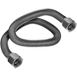 Flextron FTGC-SS38-60 58" Gas Line Connector with 1/2" Outer Diameter and Nut Fittings, Stainless Steel