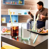 Drinking Glasses 6pc Set - Can Shaped Glass Cups, 16oz Beer Glasses, Tumbler Cup, Cocktail Glasses, Whiskey Glasses, Iced Coffee Glasses, Iced Tea Glasses, Wine Cups, Water Glasses, Kiddush cups.