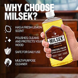 Milsek Furniture Polish and Cleaner with Lemon Oil, 12-Ounce, LM-12