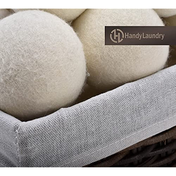 Wool Dryer Balls - Natural Fabric Softener, Reusable, Reduces Clothing Wrinkles and Saves Drying Time. The Large Dryer Ball is a Better Alternative to Plastic Balls and Liquid Softener. (Pack of 4)