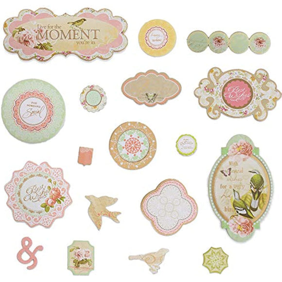 PICKME's D.I.Y Vintage Scrapbook Kits for Adults & Kids, Hardcover Coil-Bound Scrapbook Album Including Stationery Set with Gold Embossed Stickers, Ribbons & Journaling Supplies. (7.5