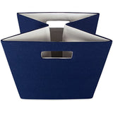 DII Poly-Cube Storage Collection Hard Sided, Collapsible Solid, Large, Nautical Blue