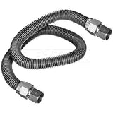 Highcraft GUHD-TT12-48C Gas Line Hose 5/8" O.D. x 48" Length with 1/2" FIP Fitting, Uncoated Stainless Steel Flexible Connector, 48 Inch