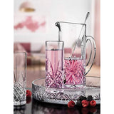 Elegant Crystal Martini Pitcher with Handle, for Ice Tea, Juice, Fruit Punch, Water and Beverages - 34oz. Iced Tea Glass Pitcher