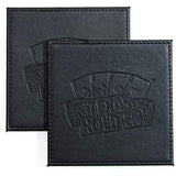 Poker Whiskey Stones Gift Set, 8 Chilling Stones, 2 Glasses, 1 Flask, Tongs, and 2 Coasters with Gift Box, Texas Hold’em Gifts for Men - Whiskey Glassware in Wooden Gift Box