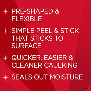 Magic Tub and Wall Peel and Caulk Strip - Create a Tight Seal Between the Bathtub and Wall to Keep Moisture Out - 1-5/8 Inch by 11 Feet - White
