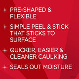 Magic Tub and Wall Peel and Caulk Strip - Create a Tight Seal Between the Bathtub and Wall to Keep Moisture Out - 1-5/8 Inch by 11 Feet - White