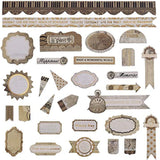 PICKME's D.I.Y Vintage Scrapbook Kits for Adults & Kids, Hardcover Fold-Out Scrapbook Album Including Stationery Set with Gold Embossed Stickers, Ribbons & Journaling Supplies. (8.5" x 6", 75Pc)