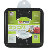 Range Kleen P400 Black Porcelain Square Style I Gas Drip Pan 7.75 Inches
