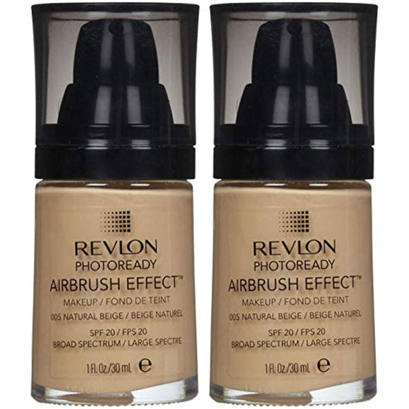 Revlon PhotoReady Airbrush Effect Makeup, 005 Natural Beige (2-pack)