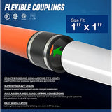 Supply Giant 6I44 Flexible Pvc Coupling with Stainless Steel Clamps, 1 Inch, Black