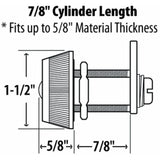 Combi-Cam 7850R-M Chrome Medium 7/8" Combi-Cam Combinated Cam Lock