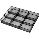 Custom Drawer Organizer Tray – 20 Adjustable Metal Mesh Dividers to Create Custom Storage Sections. Easily Organize Office Desk Supplies and Accessories. Perfect Home or Office Drawer Tray. (Black)