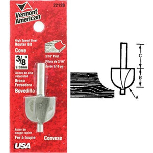 Vermont American 3/8" Cove Router Bit