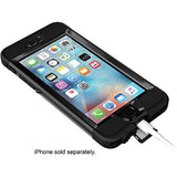 Lifeproof NÜÜD SERIES iPhone 6s Plus ONLY Waterproof Case (5.5" Version) - BLACK + Universal 2.0 Car Adapter (Retail Packing)