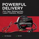 Schumacher SC1300 Fully Automatic Direct-Mount Under-the-Hood Battery Charger/Maintainer with Battery Detection - 1.5 Amp, 6V/12V - for Cars, Motorcycles, Lawn Tractors, Power Sports