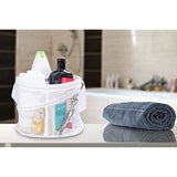 Bathroom Personal Organizer - 8" X 6" - Three Large Compartments to Organize Your Bathroom Accessories. The Shower Caddy Features a Drainage Hole and Carry Handle for Easy Transport. (White)