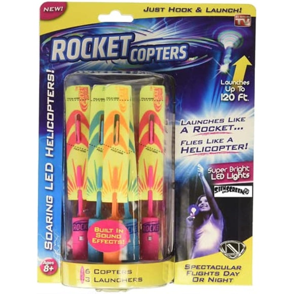 Rocket Copters - The Amazing Slingshot LED Helicopters - As Seen on TV