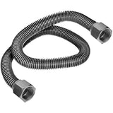 Flextron FTGC-SS14-48 46" Gas Line Connector with 3/8" Outer Diameter and Nut Fittings, Stainless Steel