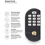 Yale Real Living Electronic Push Button Deadbolt Fully Motorized with Zwave Technology, Oil-Rubbed Bronze