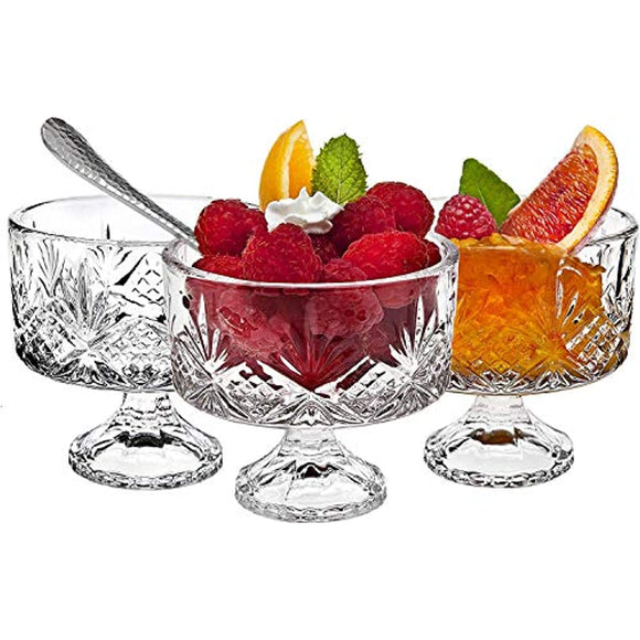 Crystal Dessert Bowls 16-Pc Trifle Tasting Set, Dessert, Ice Cream, Fruit Bowls