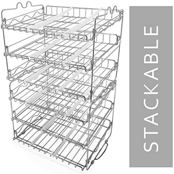 Stackable Can Rack Organizer, Storage for 36 cans - Great for the Pantry Shelf, Kitchen Cabinet or Counter-top. Stack Another Set on Top to Double Your Storage Capacity. (Chrome Finish), Standart